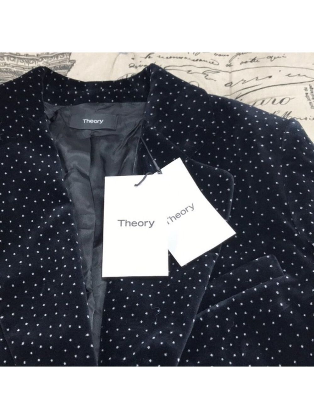 Theory Dotted Cinched Cotton Velveteen Blazer - Picture 6 of 10
